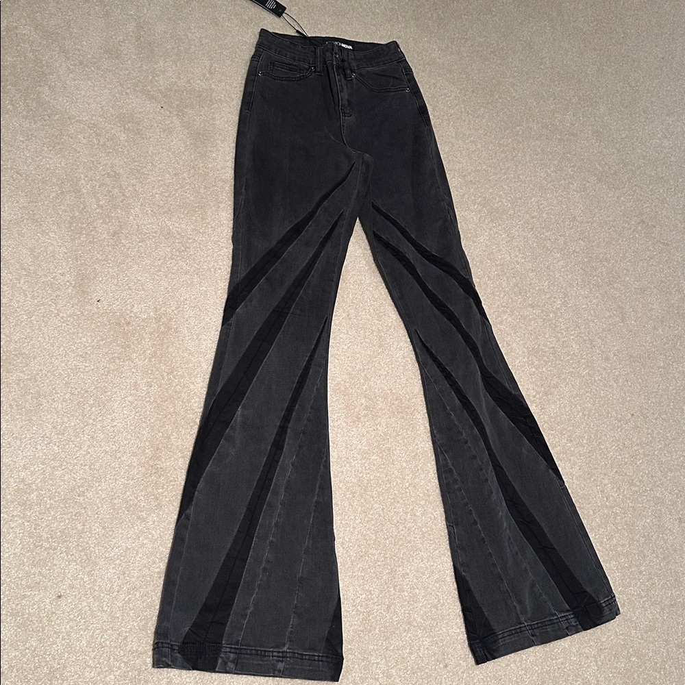 Fashion Nova Charcoal Denim Pants
